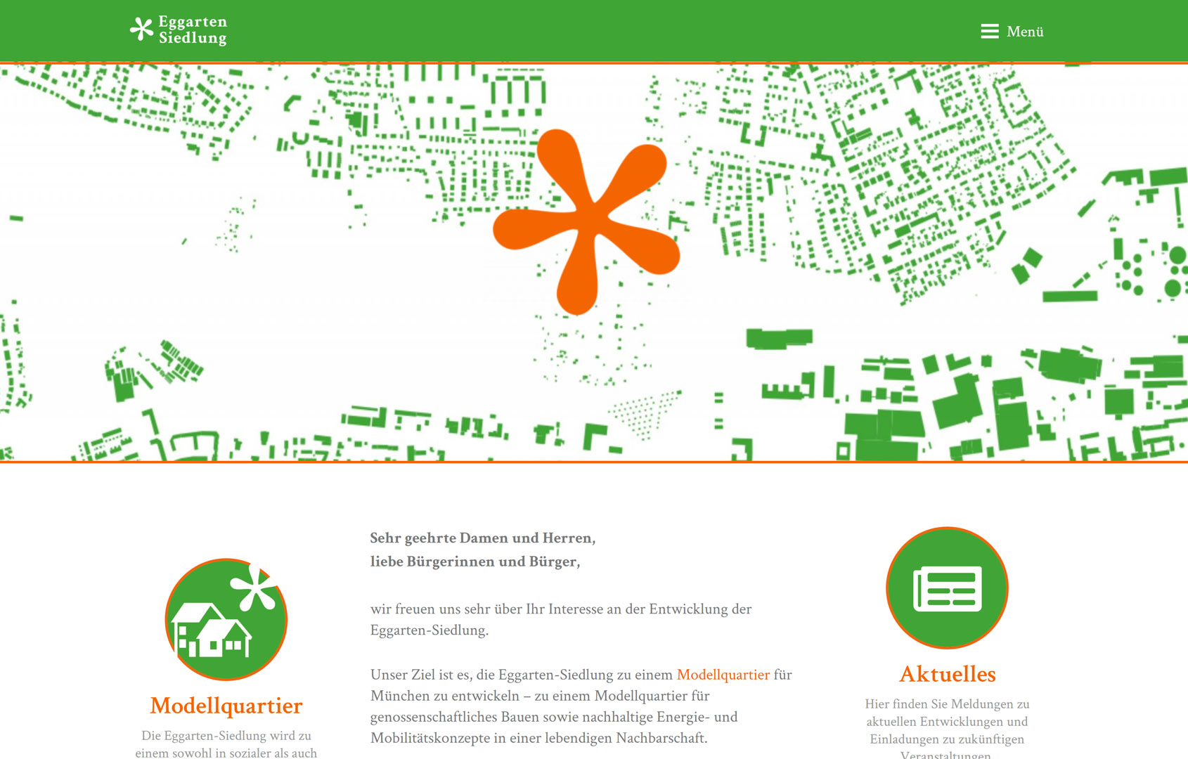 Screenshot der Webseite -Start