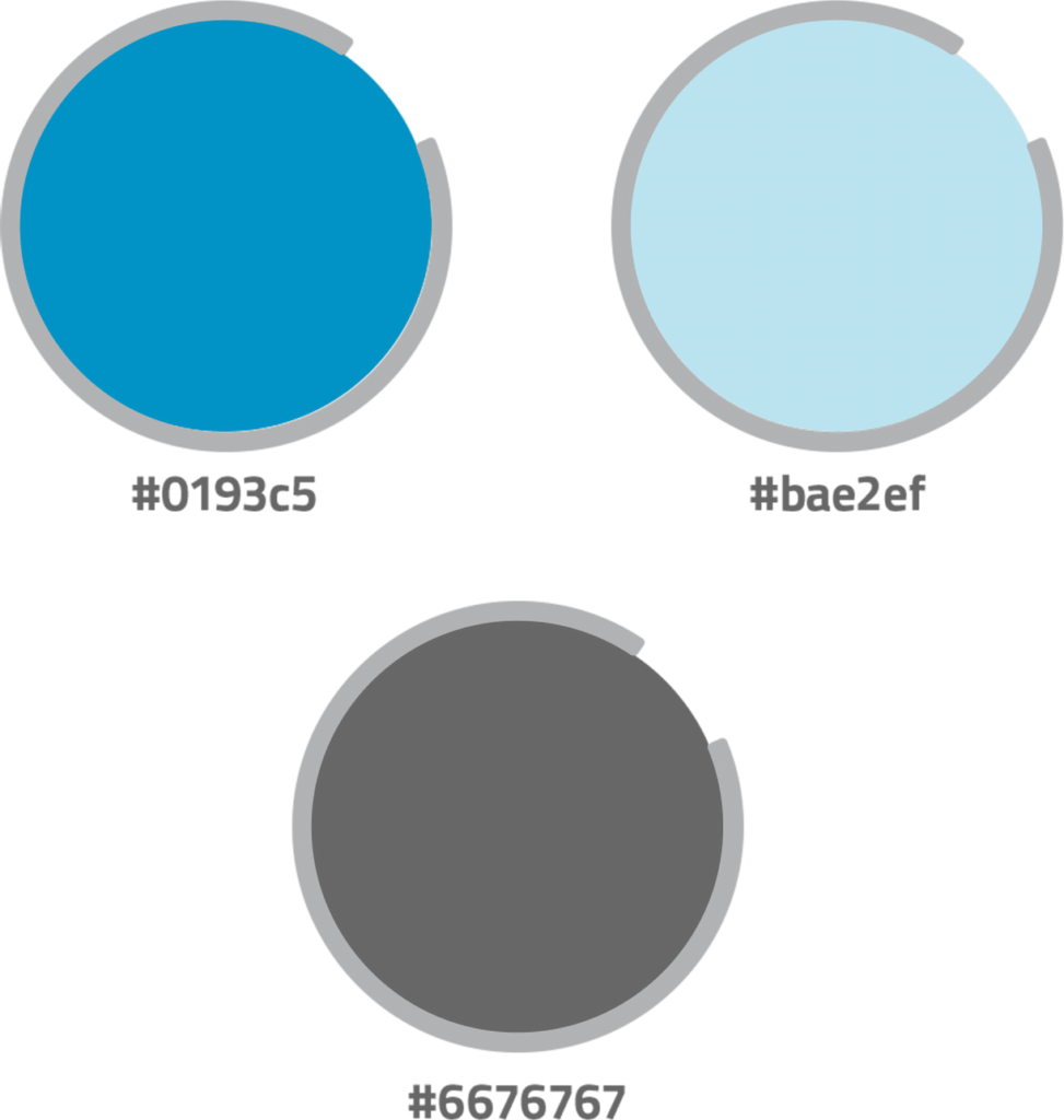 Farben des Corporate Design der Kommunikationsagentur German-Publishing München, Garmisch-Patenkirchen. Es werden die Hauptfarben Blau und Grau gezeigt mit jeweiligen HEX-Code.