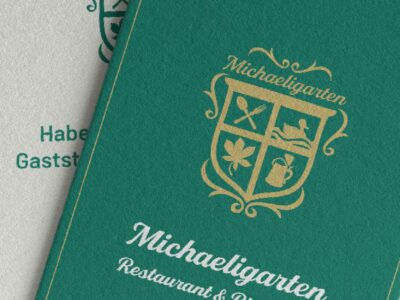 Kachelbild für das Branddesign des Restaurant und Biergarten Michaeligarten in München.