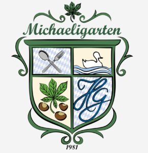 Altes Logo der Gastronomie Michaeligarten München.