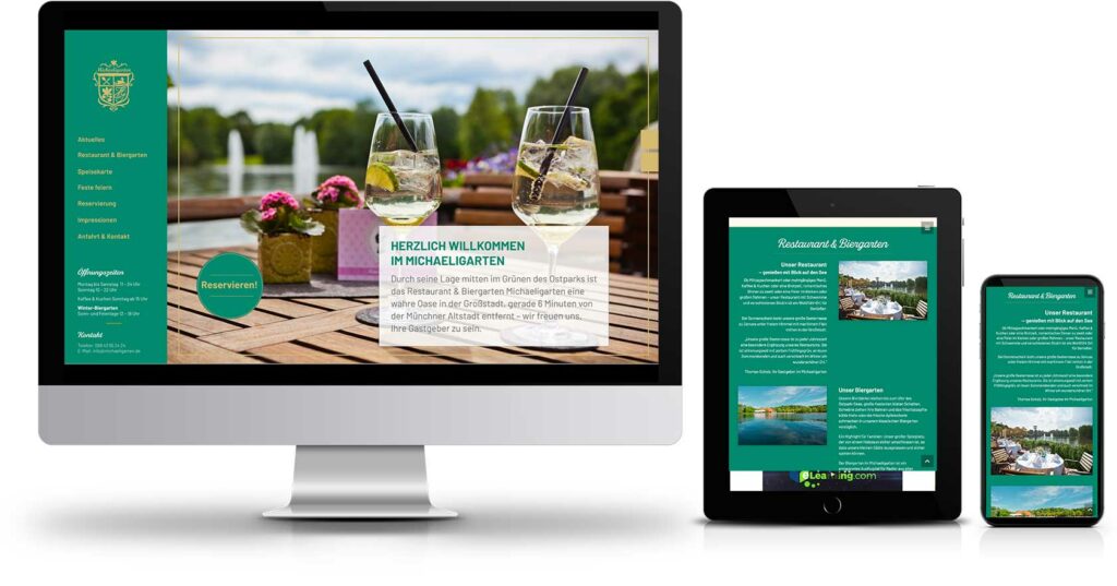 Die responsive Webseite für die Gastronomie Michaeligarten in München wurde auf dem Content-Managementsystem Wordpress und den Programmiersprachen PHP, Javascript, HTML, CSS realisiert.