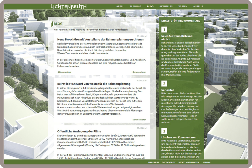 Unterseite Blog für Lichtenreuth in Nürnberg wurde auf dem Content-Managementsystem Wordpress und den Programmiersprachen PHP, Javascript, HTML, CSS realisiert.