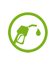 Mikroanimation für den Menüpunkt Dieselkraftstoffe für die Webseite Geisslinger Brennstoffe in Garmisch-Patenkirchen. Ein grüner Zapfhahn in einem weißen Kreis mir grünem Rand.