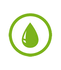 Mikroanimation für den Menüpunkt Heizöl für die Webseite Geisslinger Brennstoffe in Garmisch-Patenkirchen. Ein grüner Tropfen tropft in einem weißen Kreis mir grünem Rand.