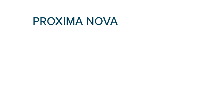 Mengenschrift für Badmanufaktur Alpina: Proxima Nova