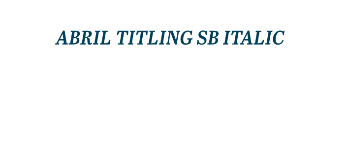 Zusatzschrift für Badmanufaktur Alpina: Abril Titling SB Italic